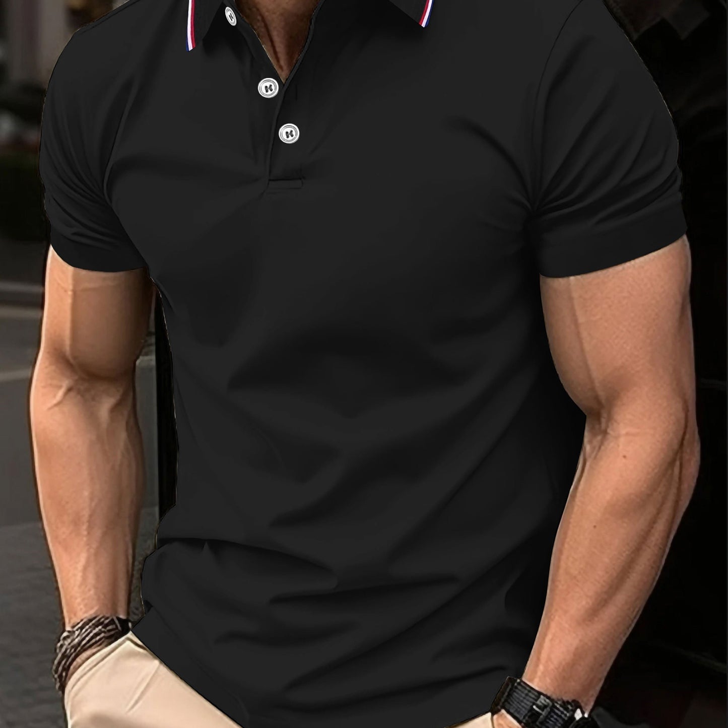 Men's summer shirt, business casual style, quick-drying and breathable with short sleeves.