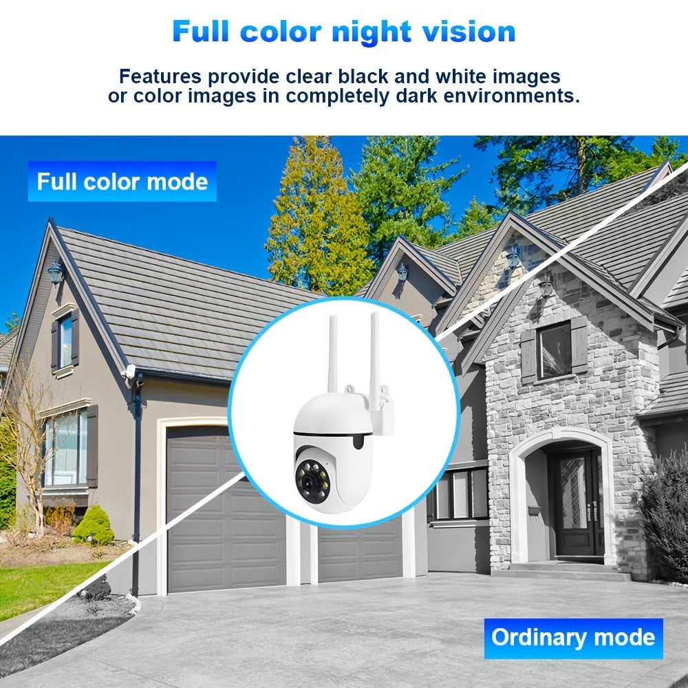 Two 1080P HD Wireless Security Cameras with Full-Color Night Vision, 2-Way Audio, Pan/Tilt/Zoom, Wi-Fi, Motion Tracking - Ideal for Youngsters, Elderly, Pets, Home Security