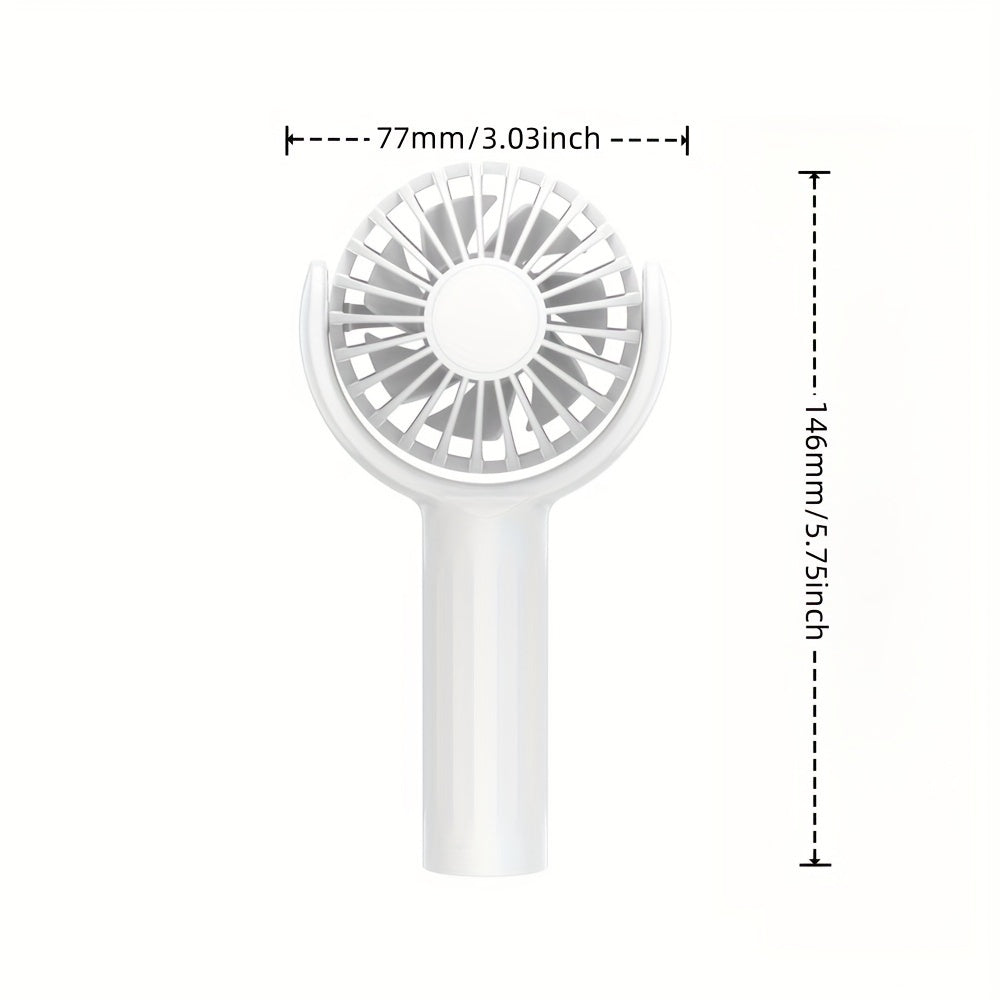Портативный ручной вентилятор с зарядкой через USB, идеально подходящий для использования на открытом воздухе, с большим объемом воздуха и небольшим размером для удобства транспортировки.