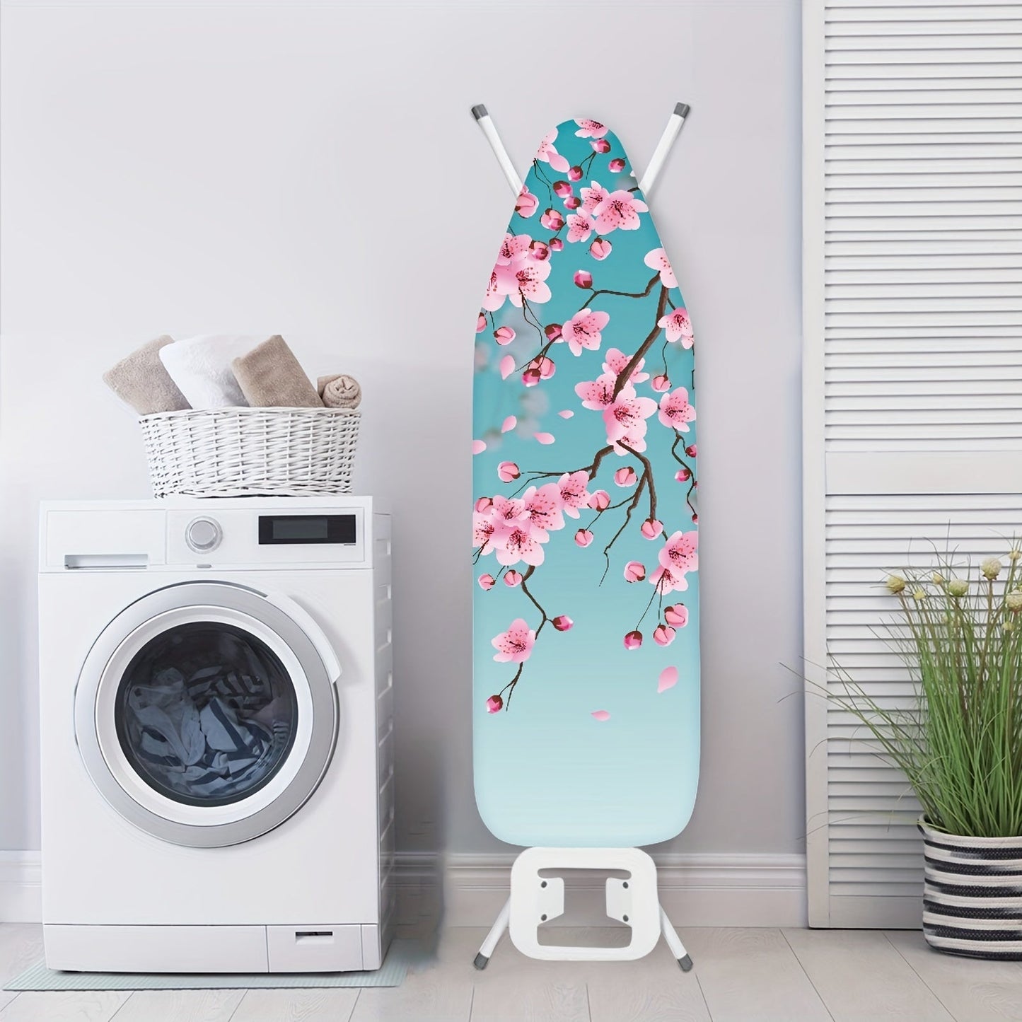 Rshubino Ironing Board Cover featuring a Beautiful Cherry Blossom Design - Non-Heat Resistant, Dustproof, Home Decor Replacement Cover, Simple Installation, 1 Piece