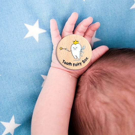 Round Wooden Tooth Fairy Box - Adorable Keepsake Storage for Lost Teeth, Ideal Birthday Present