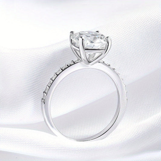 Stunning 10.0ct Moissanite Solitaire Ring - Made with S925 Sterling Silver, Ideal for Anniversaries & Celebrations, Exquisite Present for Women