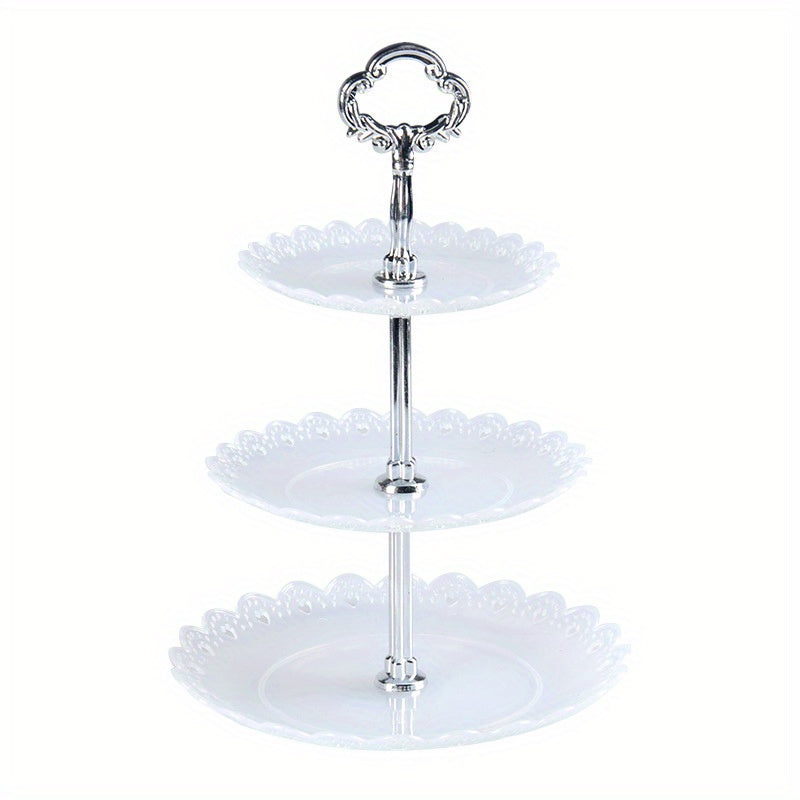 Elevate dessert presentations with this chic plastic display tray - ideal for weddings, birthdays, and summer tea parties.