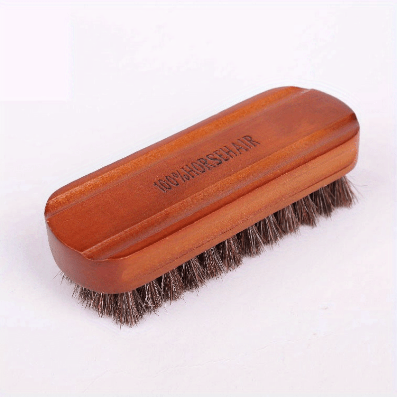 1 Horse Hair Shoe Brush for Shoe Cleaning and Leather Polishing, Soft Non-scratch Oil Brush for Suede Boots and Shoes Maintenance, Polishing Tool and Cleaning Supply - Back to School Essential