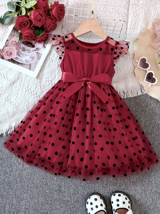 Polka Dot Tutu Princess Dress for Toddler Girls, Perfect for Parties and Vacations.