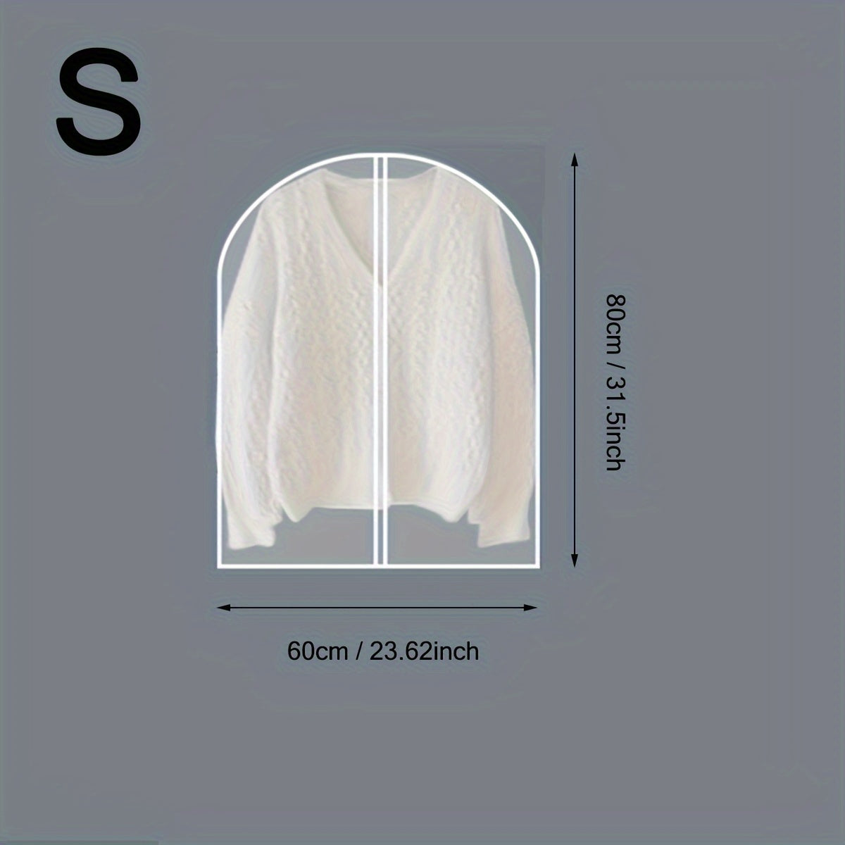 1pc Hangable Semi-Transparent Garment Cover for Home Use