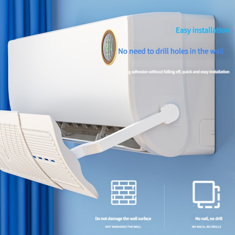 Introducing the 2025 Wind Deflector for Air Conditioners - Innovative No-Drill Side Hanging Design, Made of Durable Plastic to Improve Efficiency and Comfort without requiring Electricity.