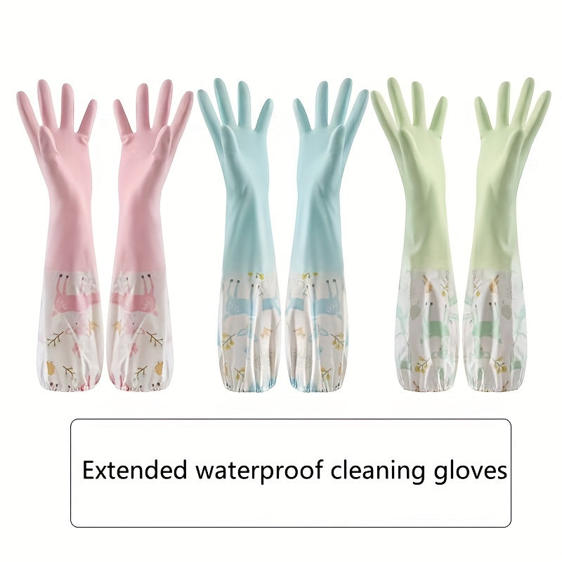 Longer Length Silicone Cleaning Gloves, Waterproof, Suitable for Both Hands, Safe for Kitchen, Bathroom, Car Washing, and Household Chores, Strong and Versatile Cleaning Accessories, A Must-Have for Every Home, Perfect Thanksgiving Present