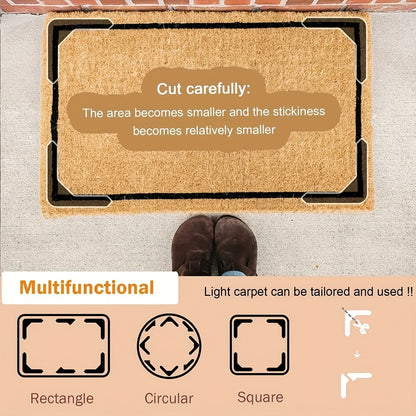 High Quality Carpet Anti-slip Stickers - Set of 4, 8, 12, or 32 pieces. Ideal for Rugs in Living Room, Dining Room, or Bathroom. Prevents Floor Mat from Slipping, Moving, and Rolling Edges.