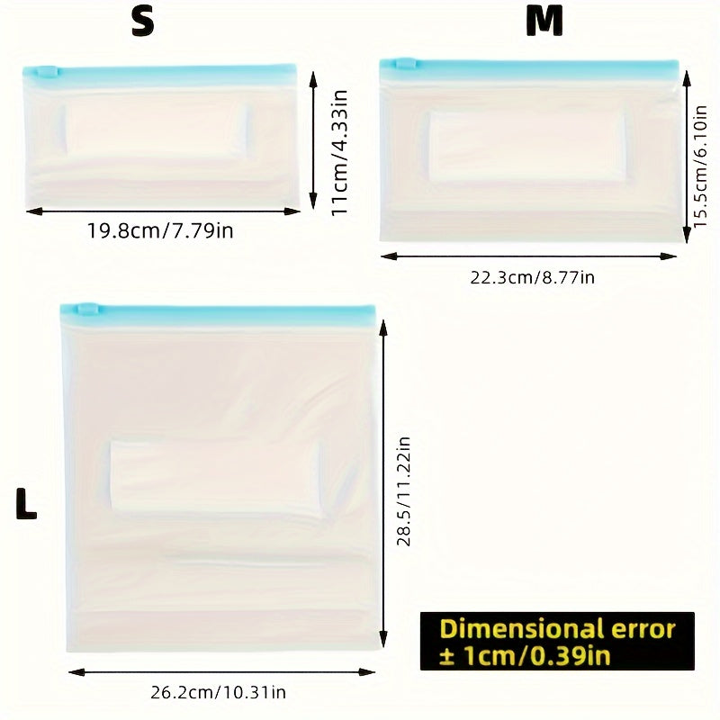 45 pieces of reusable food storage bags with slide lock - leakproof and odor-resistant freezer bags for storing fruits, vegetables, and grains. Ideal for organizing your home kitchen.