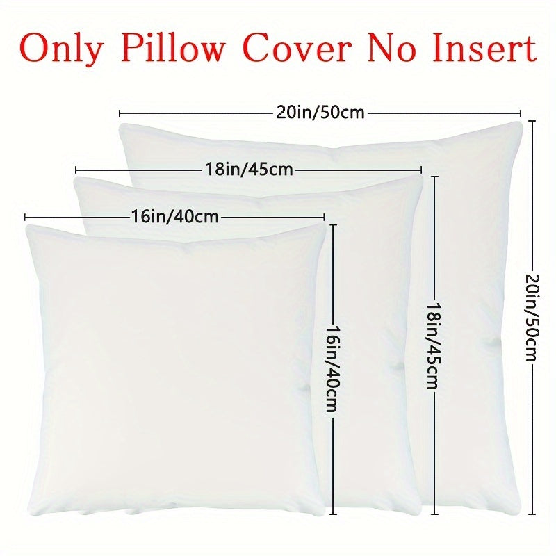 Pack of 4 machine-washable white pillow covers in solid polyester, zippered for easy use. Suitable for various room styles. Decorative sofa cushion covers, no insert included.