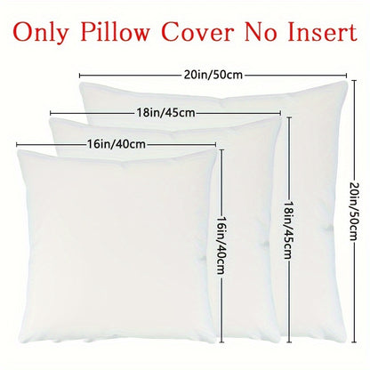 Pack of 4 machine-washable white pillow covers in solid polyester, zippered for easy use. Suitable for various room styles. Decorative sofa cushion covers, no insert included.