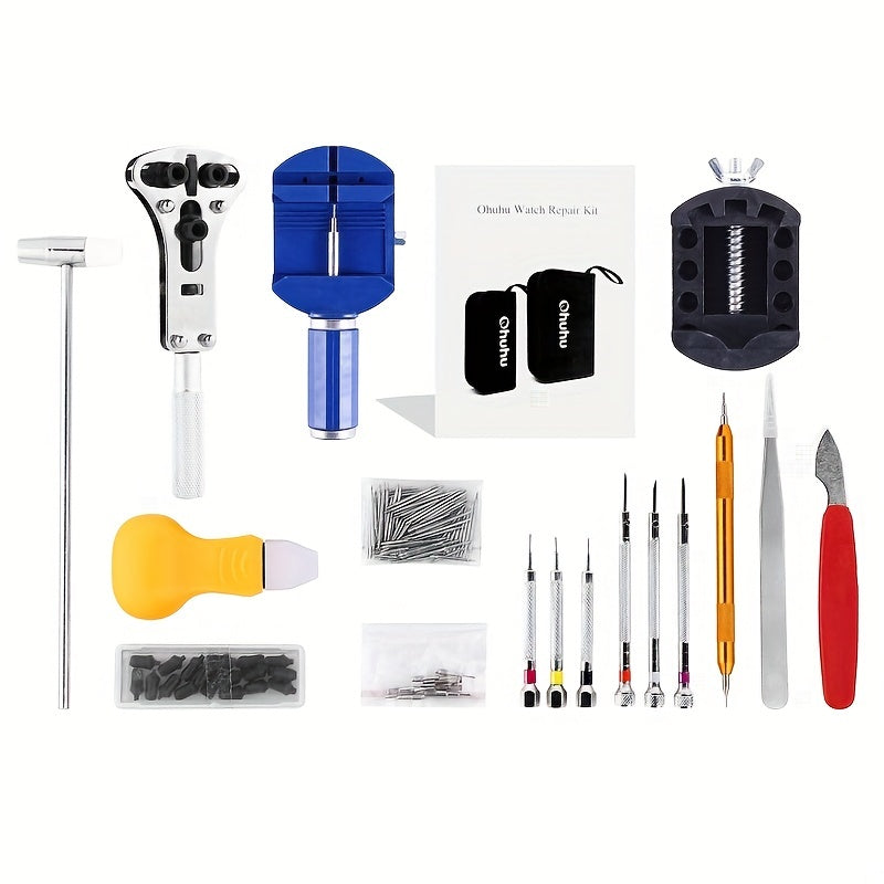 Watch Repair Tool Set - 147 Pieces in Case, Includes Case Opener, Spring Bar Tool, Strap Link Tool, Carrying Pouch, Watch Battery Replacement Assistant, Multifunctional - Great Gift Choice