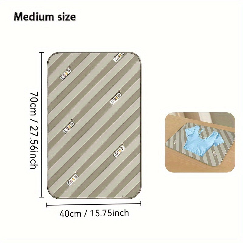 Make ironing clothes a breeze with this Portable Ironing Mat. Designed to be heat-resistant and moisture-proof, this foldable ironing board is your perfect assistant. The household small bed ironing cloth features a non-slip bottom for stable ironing and