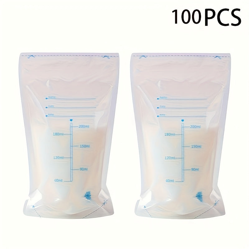 30 breast milk storage bags, each with a capacity of 8.5oz. Made from BPA-Free PP material and pre-sterilized for safety. Features a leakproof double zipper seal and a self-standing design for easy storage. Includes a pour spout for milk transfer during