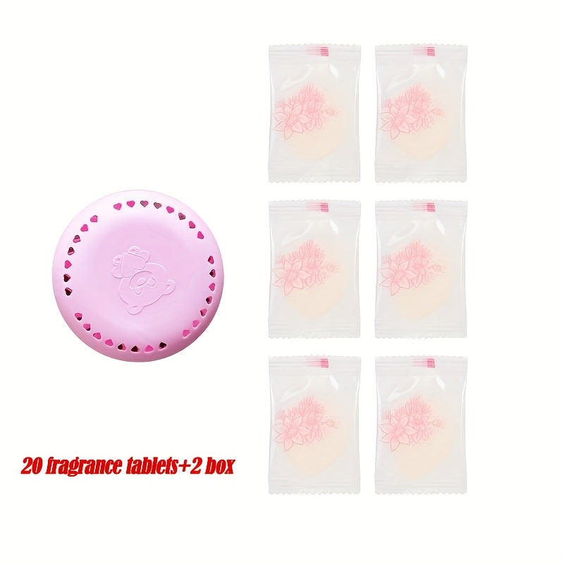 20pcs Cartoon Patterned Self-Adhesive Air Freshener Tablets - Reusable Aromatherapy Deodorant for Home, Car, Bathroom, Bedroom, Wardrobe, Toilet.