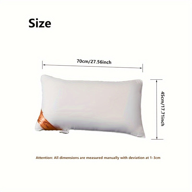 Luxurious High Pillow Combination Pack: Two White Rebound High Pillows for a Soft and Comfortable Sleep Experience. Perfect for Bedroom or 5-Star Hotel Home Use. Ideal for Single Adults.