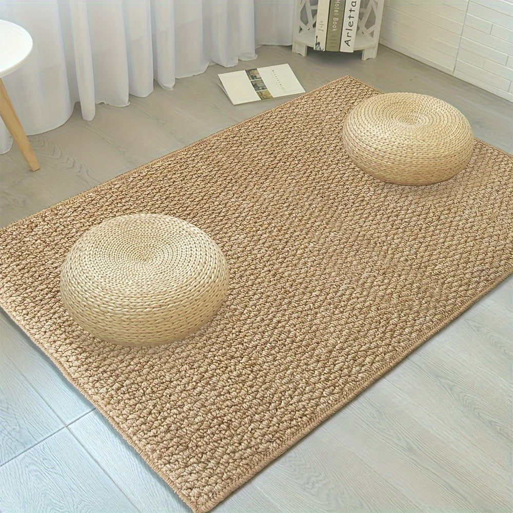 Soft, absorbent door mat with a jute-like texture that is easy to clean. Ideal for both indoor and outdoor use, perfect for entryways, bedrooms, and beyond.