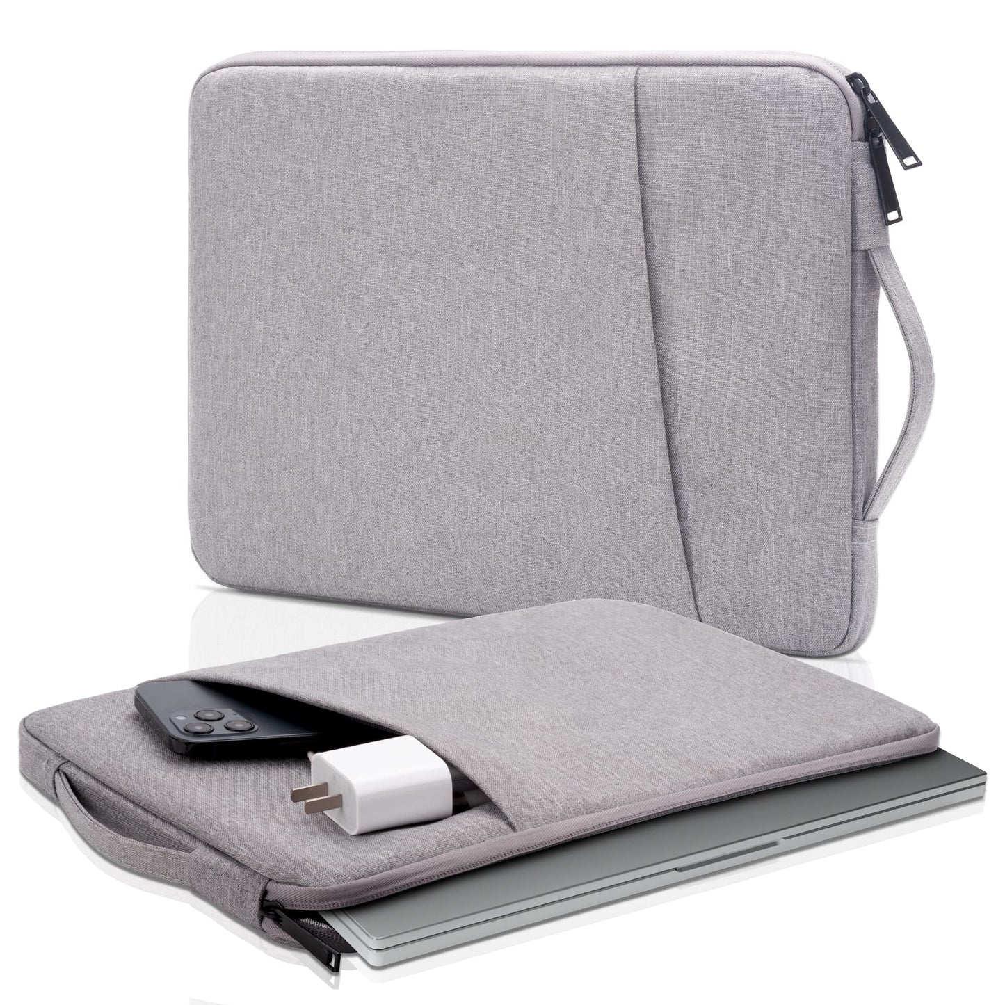 Laptop sleeve for TSA, fits 33.02-40.64 cm laptops, in black, pink, or gray.