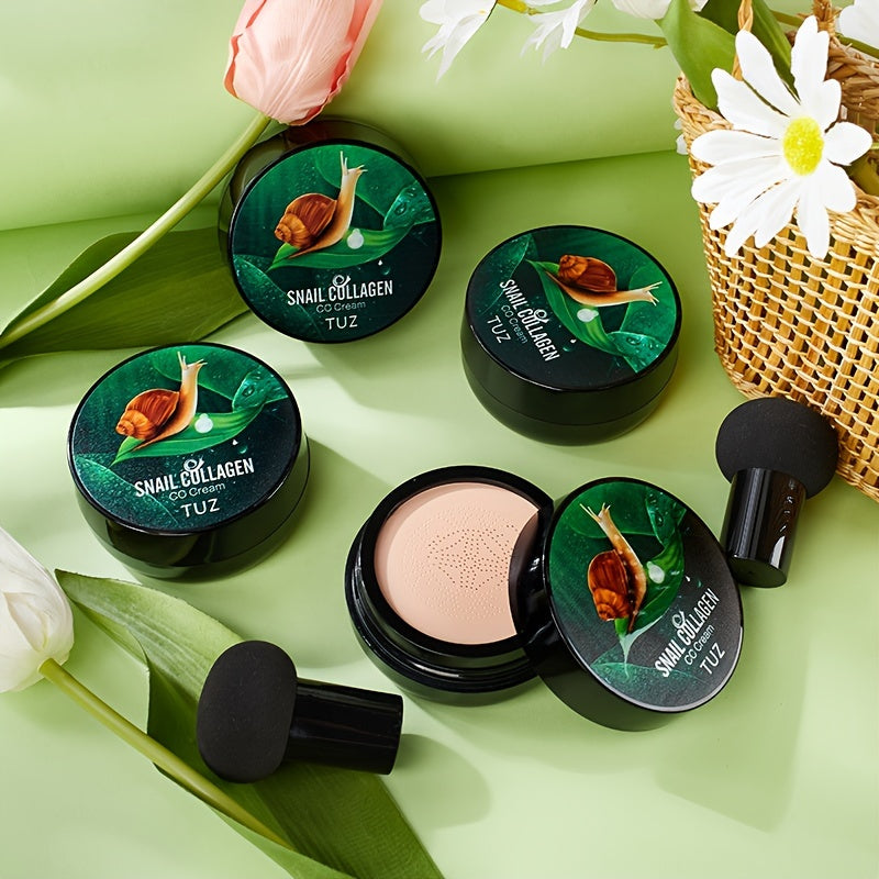 1pc Snail Collagen CC Cream for St. Patrick's Day: Get a waterproof, long-lasting foundation look with moisturizing benefits.