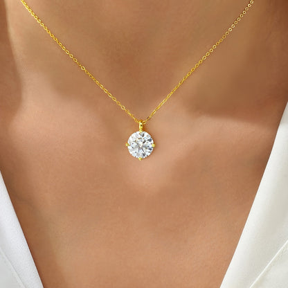 This stunning Mozambique Diamond Pendant Necklace, available in 1/2/3 carat sizes, is crafted from high-quality S925 sterling silver. Perfect for weddings, promises, eternity, or as a luxurious gift for Mother's Day or Valentine's Day. The necklace