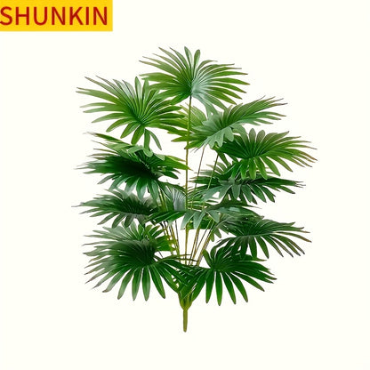 1 Artificial Palm Plant in Gray Pot suitable for indoor/outdoor use, including weddings, hotels, gardens, patios, and photography. Made of durable plastic with no need for batteries