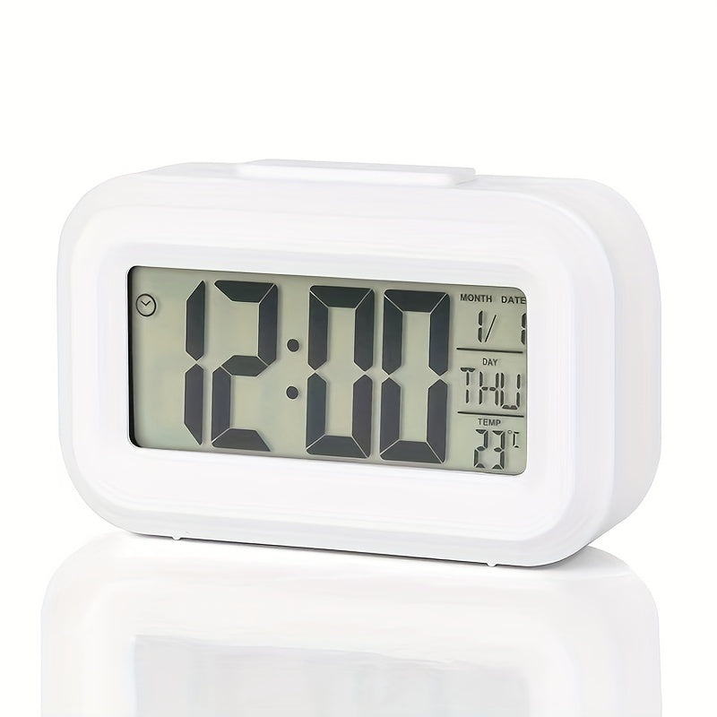 Fashionable office alarm clock with multiple functions and luminous display. No battery included.