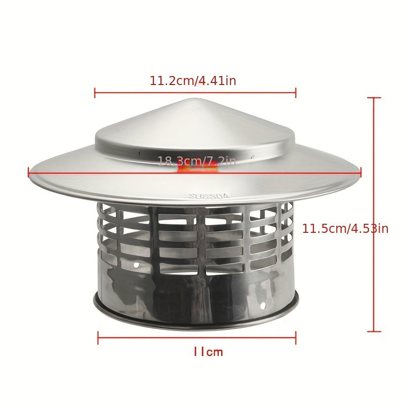 Durable Stainless Steel Chimney Cap - One Pack of Universal Rainproof Vent Top Cover for Flue & Duct Pipes - Weather-Resistant Outdoor Roof Ventilation Cap