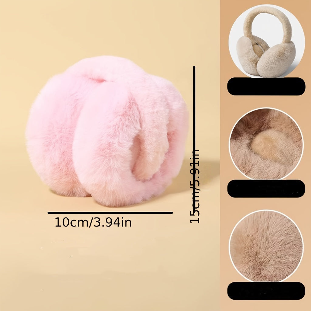 Stay Warm in Style with Velour Winter Earmuffs - Soft and Foldable Ear Warmers for Adults, Hand Washable, Snug Fit for Cold Weather Protection