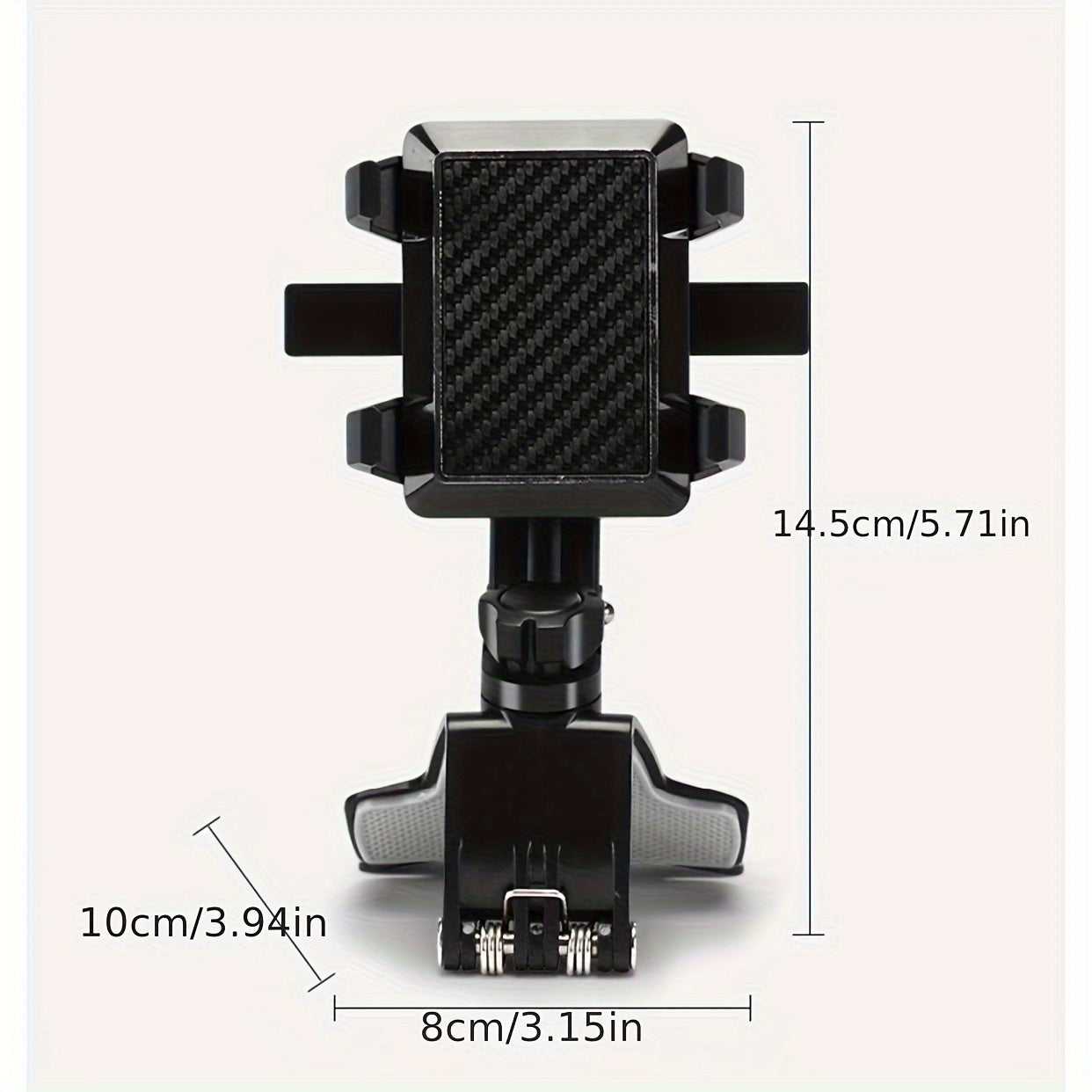 Rotating 360-degree car phone holder with parking number plate for dashboard navigation.