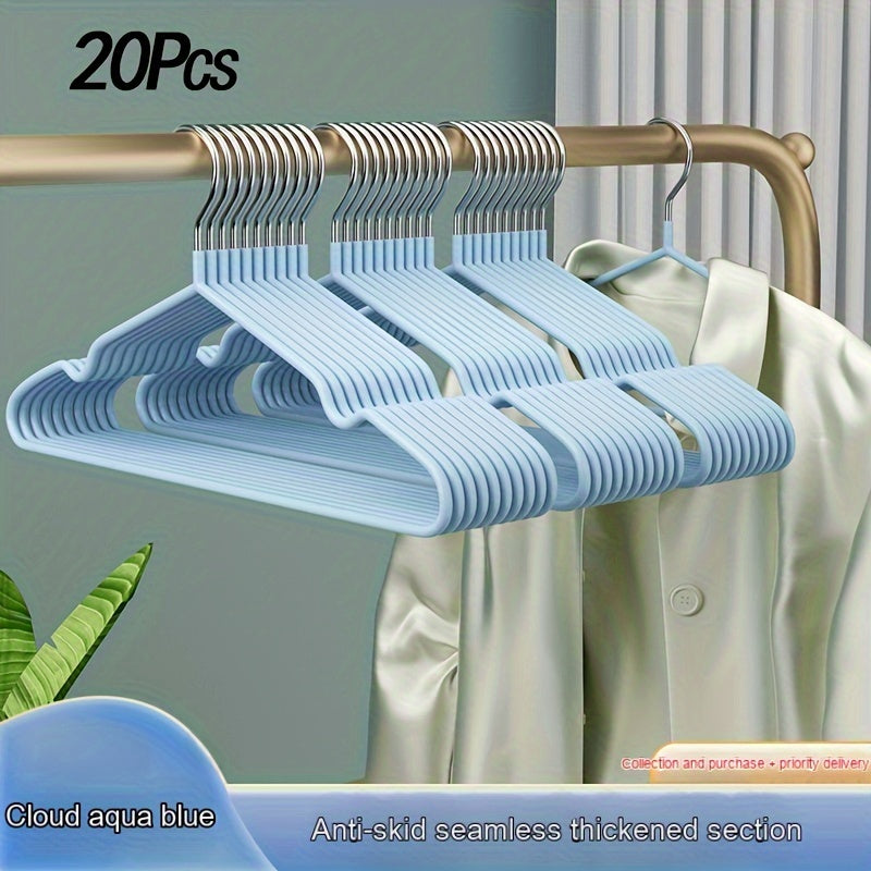 Durable Clothes Hangers for Home Use: 20-Pack Metal Hangers with Non-Slip Design, Large Capacity, and Space-Saving Features