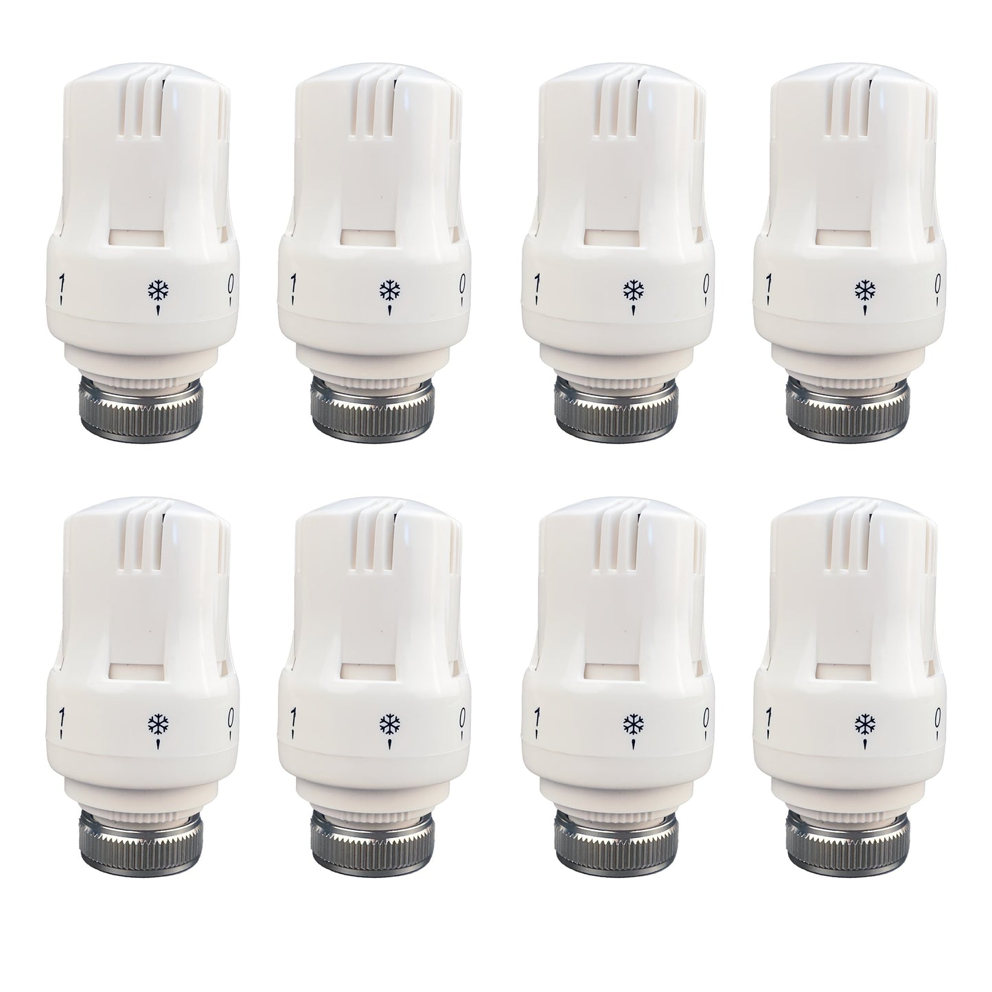 Thermostatic Radiator Heads: Set of 8 M30*1.5, Smart Temperature Control Valve, ABS Material, Energy-Efficient, Ideal for Home and Office Heating Systems