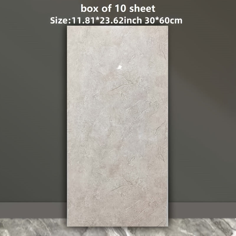 10pcs and 20pcs self-adhesive foam imitation marble tiles in PVC and PE materials with washable straight puzzle pattern. Suitable for living room, kitchen, bathroom, and home waterproof wall stickers. Can be cut to fit any size, perfect for home