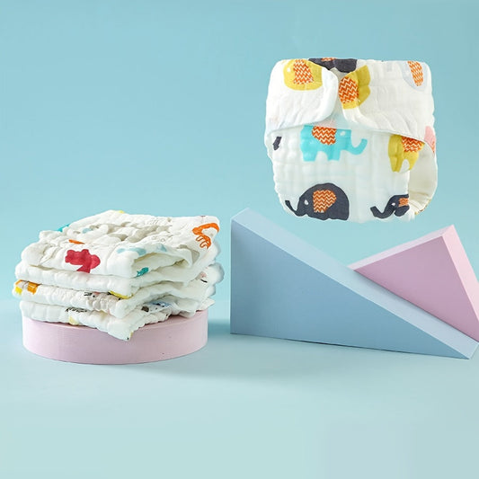 Get your hands on a 5-pack of Boobee Baby Cloth Diapers, made of washable and reusable cotton in assorted colors. These diapers are perfect for gifting during Christmas, Halloween, Thanksgiving, New Year, or for assisting in infant potty training.