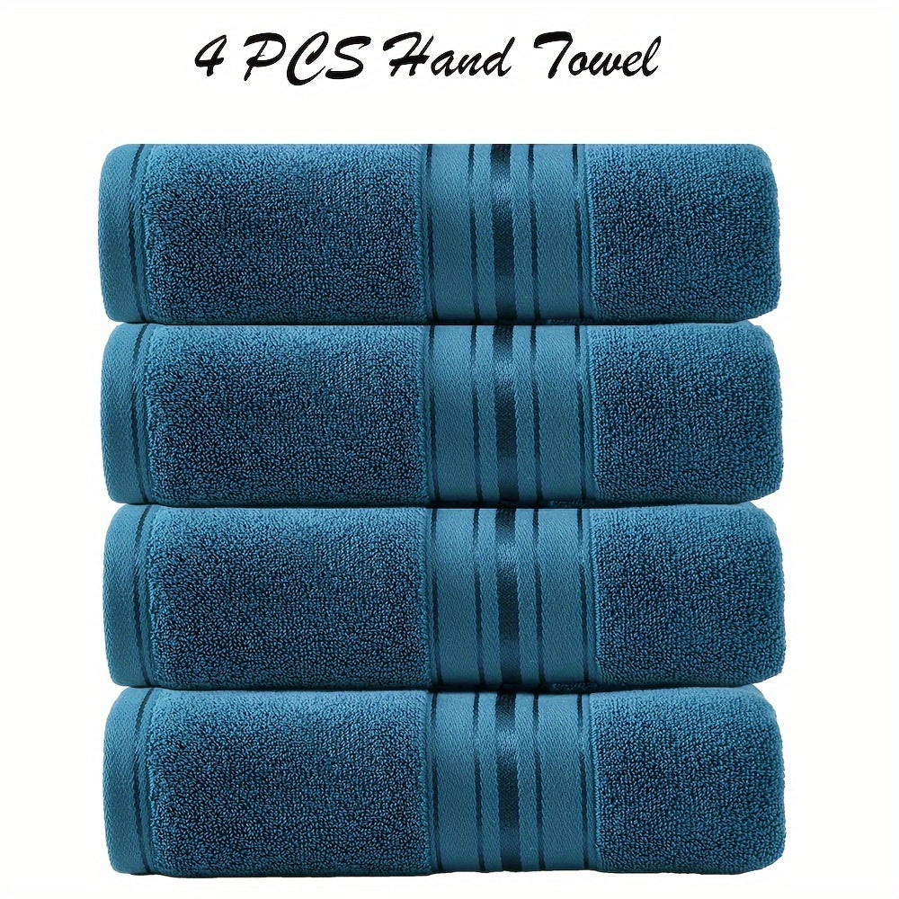 3-piece cotton towel set includes a washcloth, hand towel, and bath towel. Absorbent, quick-drying, super soft, and skin-friendly. Ideal for home bathroom use.