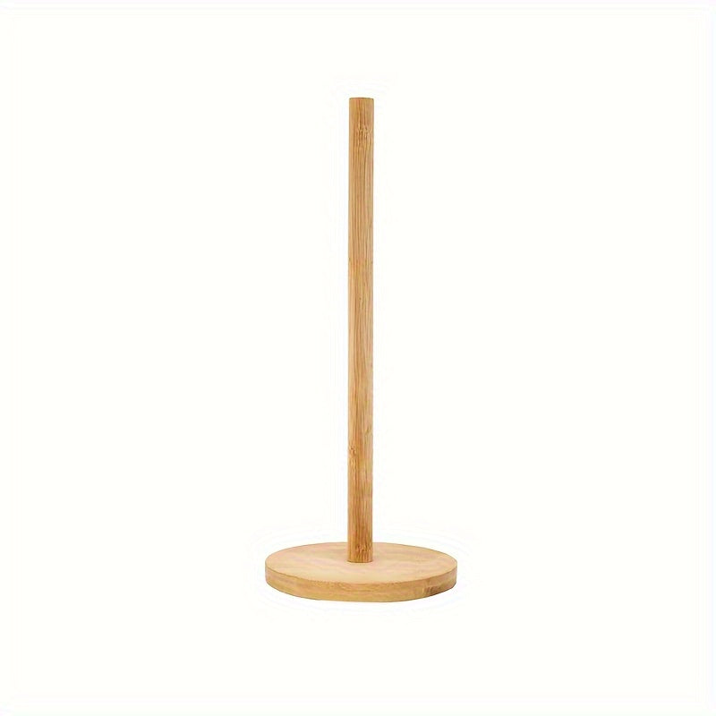 Bamboo Tissue Holder with Kitchen and Dining Room Storage Rack - Freestanding Kitchen Roll Holder, Vertical Tissue Organization Stand, Easy Assembly and Removal, Ideal for Home, Restaurant, Kitchen, Bathroom, Bedroom, and Tableware Accessories.