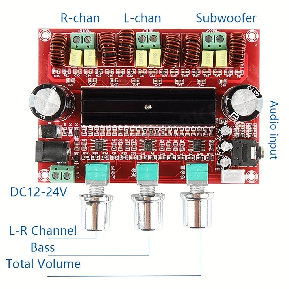 1pc TPA3116D2 2.1 Channel Subwoofer Power Amplifier Module XH-M139 12V - 24V 2 * 50W + 100W