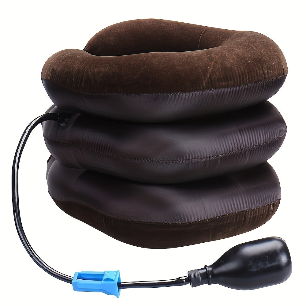 Use this portable inflatable neck stretcher and traction pillow to relieve neck discomfort and stress on-the-go. An ideal holiday gift for friends and family.