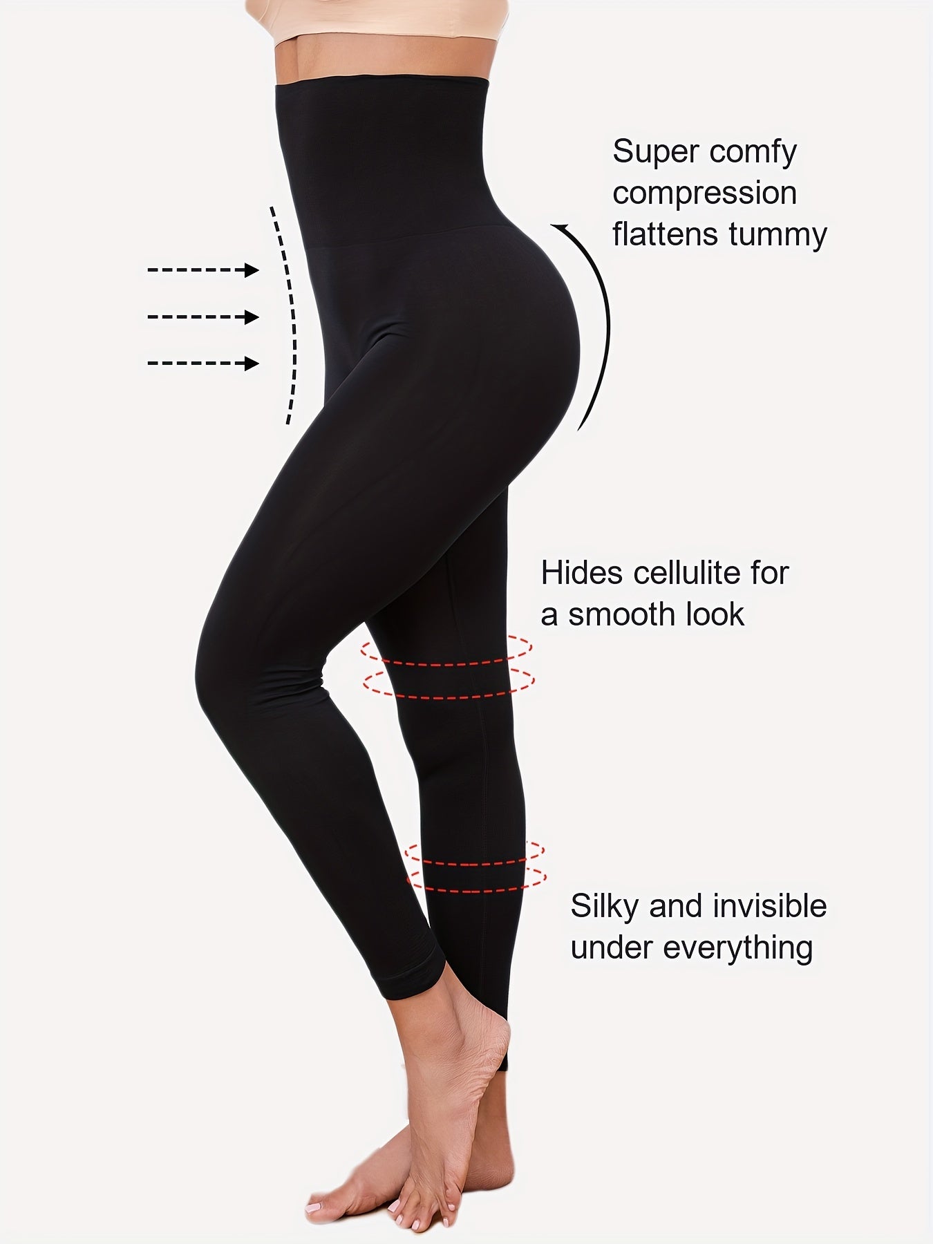 High-Waist Shaping Leggings for Women - Tummy Control, Moisture-Wicking, Breathable, Stretchy Yoga Pants for Outdoor Activities