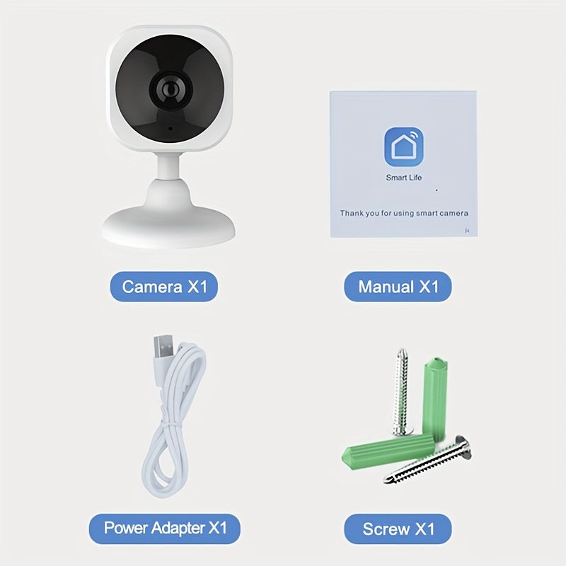 The Wireless Surveillance Security IP Camera features a 2MP camera with WiFi connectivity, family night vision, and two-way intercom. The smart camera monitor camera app, ICAM365, allows for two-way voice intercom and intelligent infrared night vision.