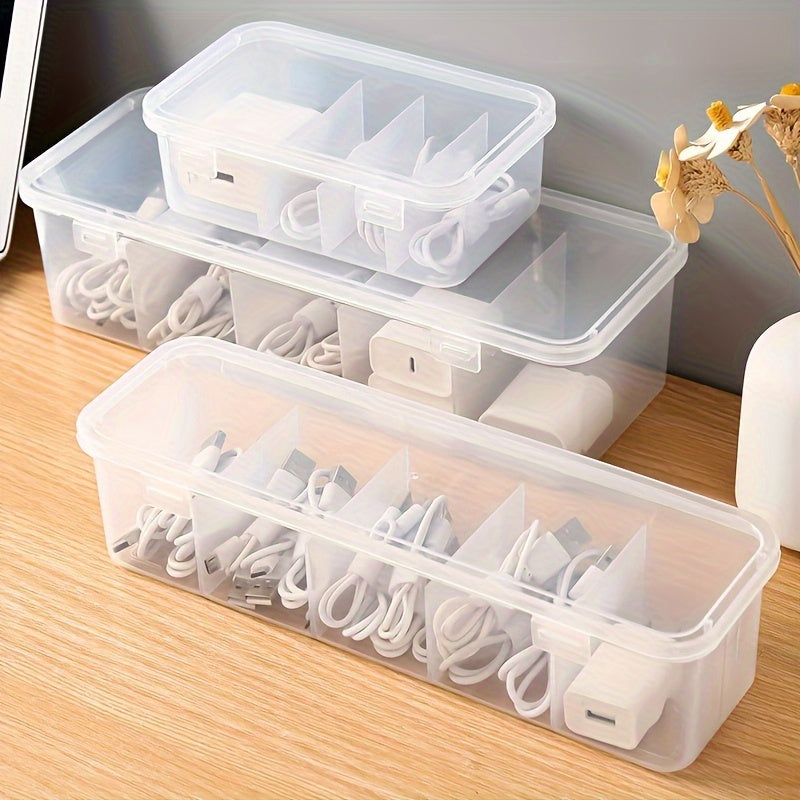 Multi-functional cable organizer made of sturdy plastic, perfect for home and office