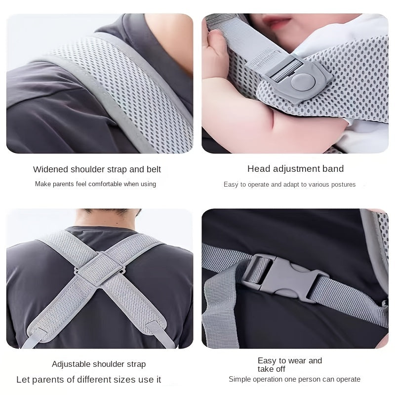 Newborn Baby Carrier with Multiple Functions, Ergonomic Design, Front & Back Carry Options for Summer Use. Breathable and Comfortable Baby Strap for Newborns.