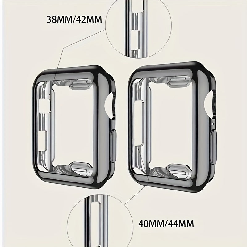 TPU screen protector case for Apple Watch Series 10/9/8/7/SE/6/5/4/3 offers shockproof cover compatible with various iWatch models, providing high definition, touchscreen compatibility, and