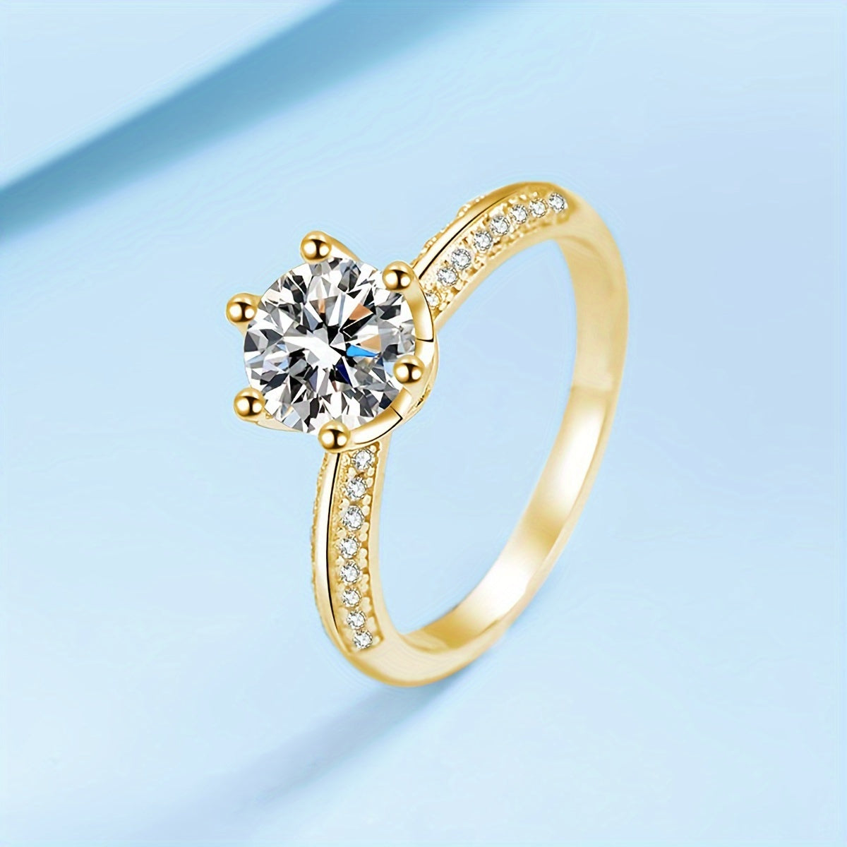 Beautiful and elegant, this S925 silvery half wall engagement ring is the perfect addition to any fashion party. The ring, plated with 18K gold, makes for a stunning holiday gift for Valentine's Day or an anniversary. It is a thoughtful present for