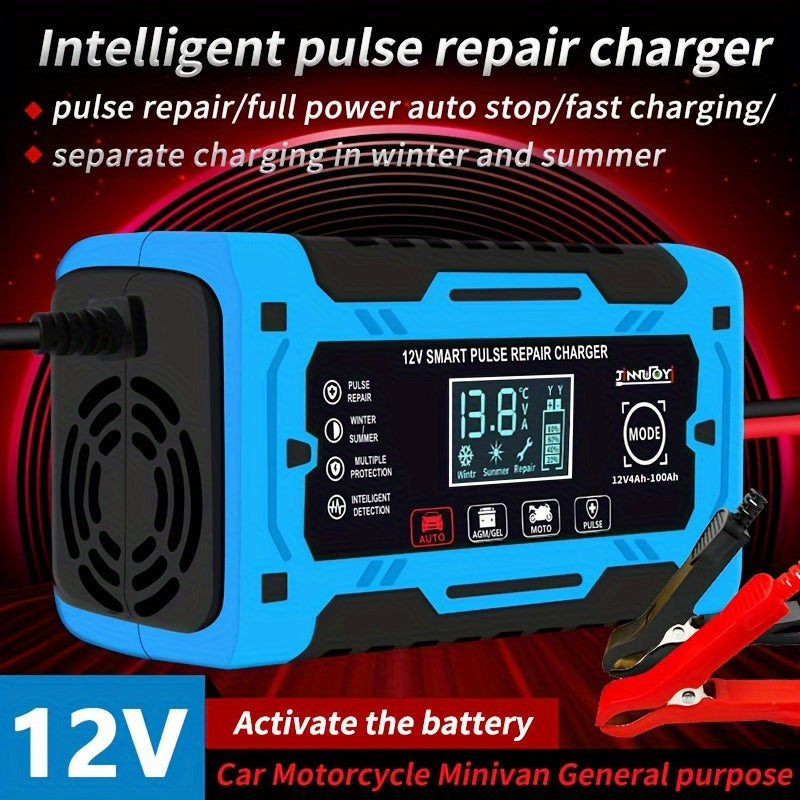 6-Amp 12V Smart Fully Automatic Battery Charger for Lead Acid Batteries. EU Plug.