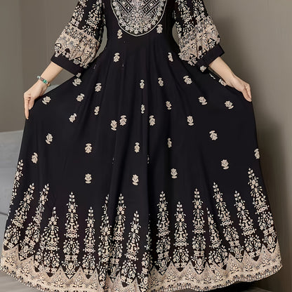 Middle Eastern embroidered plus-size dress