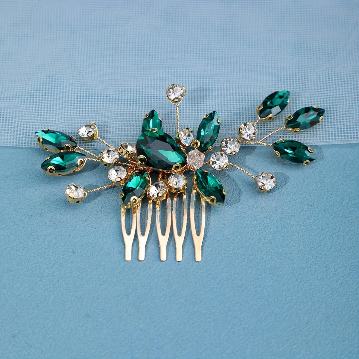 Handmade Rhinestone Bridal Hair Comb, Wedding Hair Accessory for Updo Hairstyles and Decorations