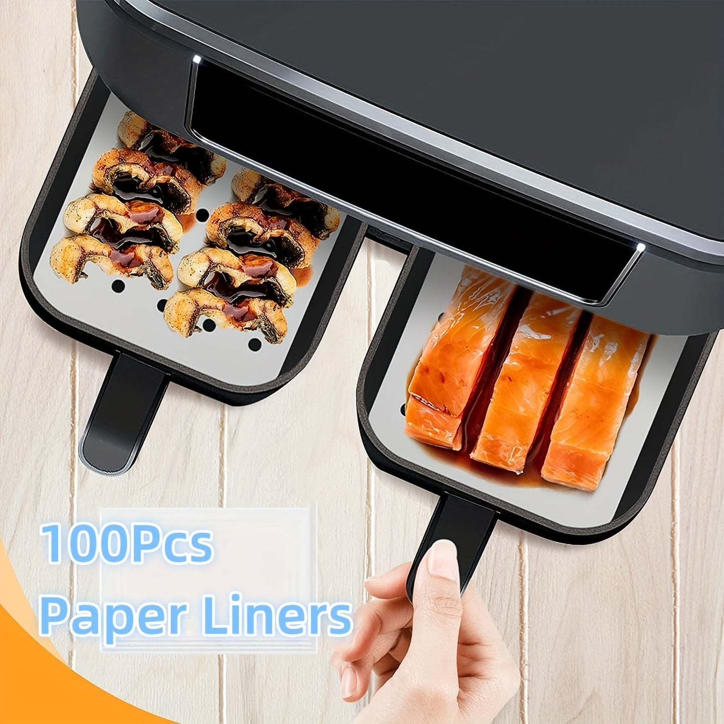 Get your hands on the 5-piece Dual Basket Air Fryer Accessories Set, perfect for use with Ninja Foodi DZ401, DZ550, DZ302, and other 10 Quart 2-Basket DualZone Air Fryers. This set includes an Air Fryer Rack Set, 100 Paper Liners, Silicone Anti-scalding