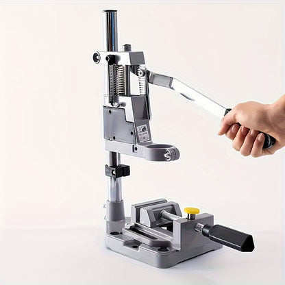 1pc Precision Mini Drill Press Stand - Industrial grade metal benchtop tool for DIY and crafts, manual operation, no electricity needed.