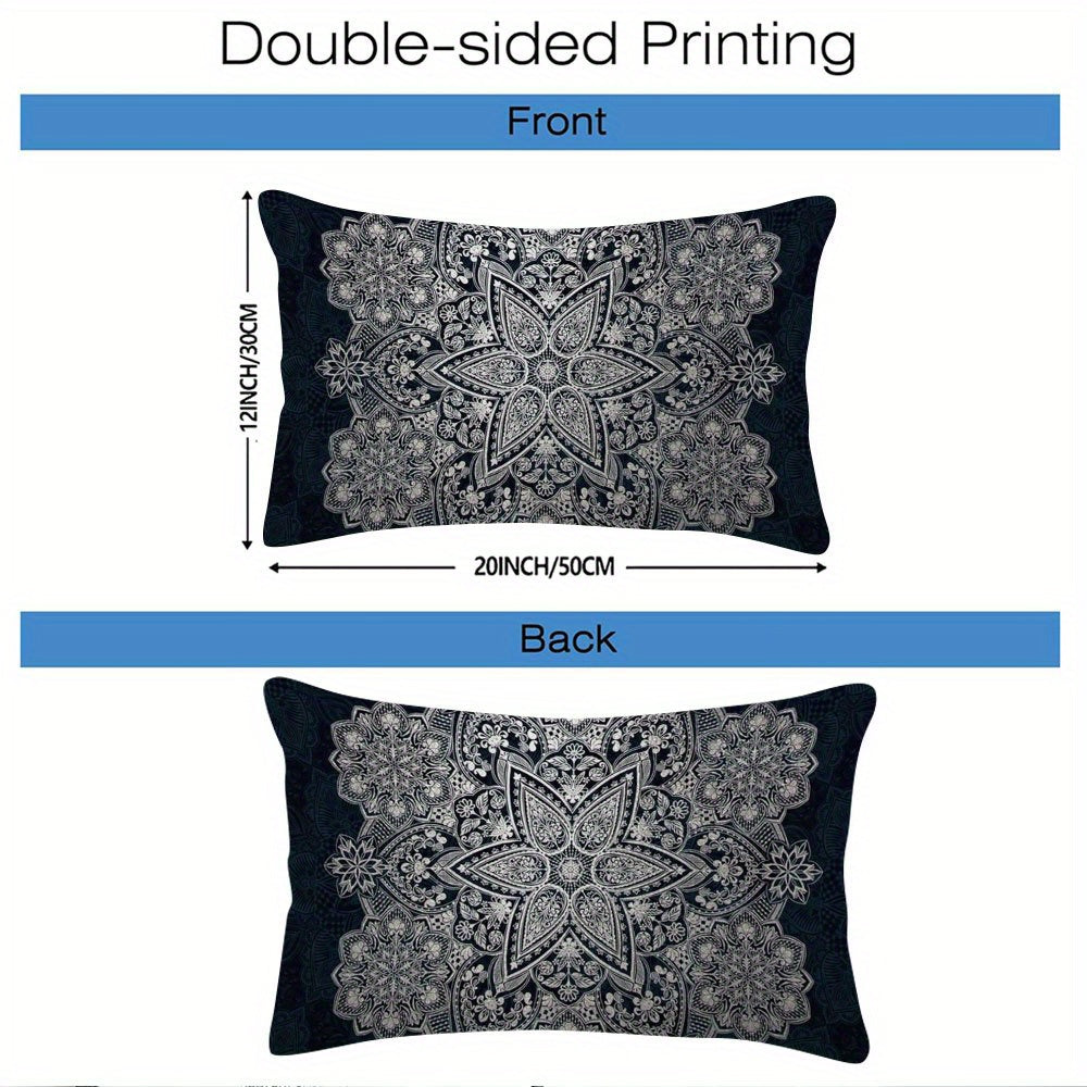 DIJIULU7447: Pair of Prajakta White Floral Pattern Pillow Covers, Double-Sided Short Plush Print, Decorative Cushion Cases for Sofa and Bedroom, 30.48x50.8 cm, Made of Polyester